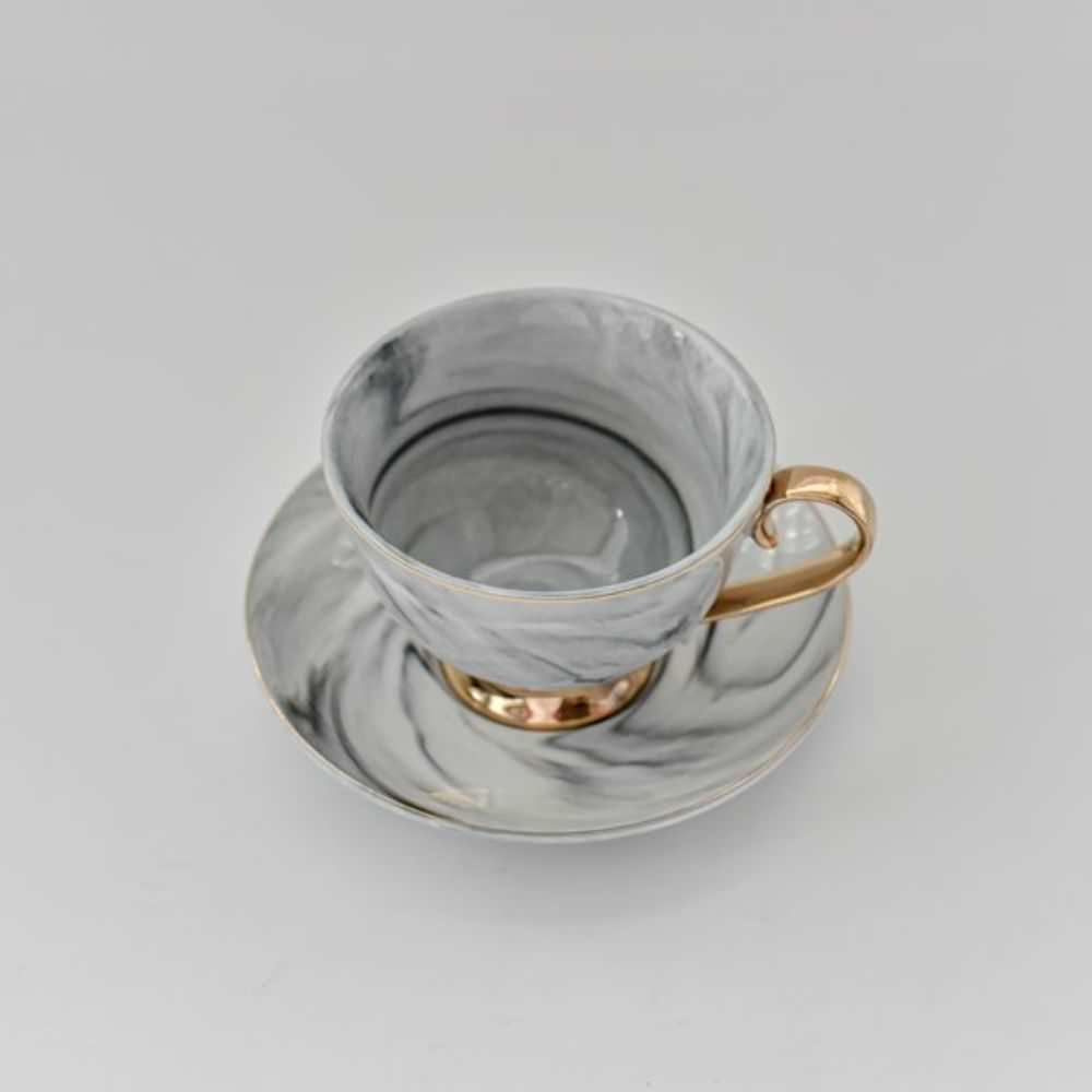 ゴールドラインロイヤルカップ&ソーサー(グレー)　【結婚式　ギフト　引き出物　食器類】