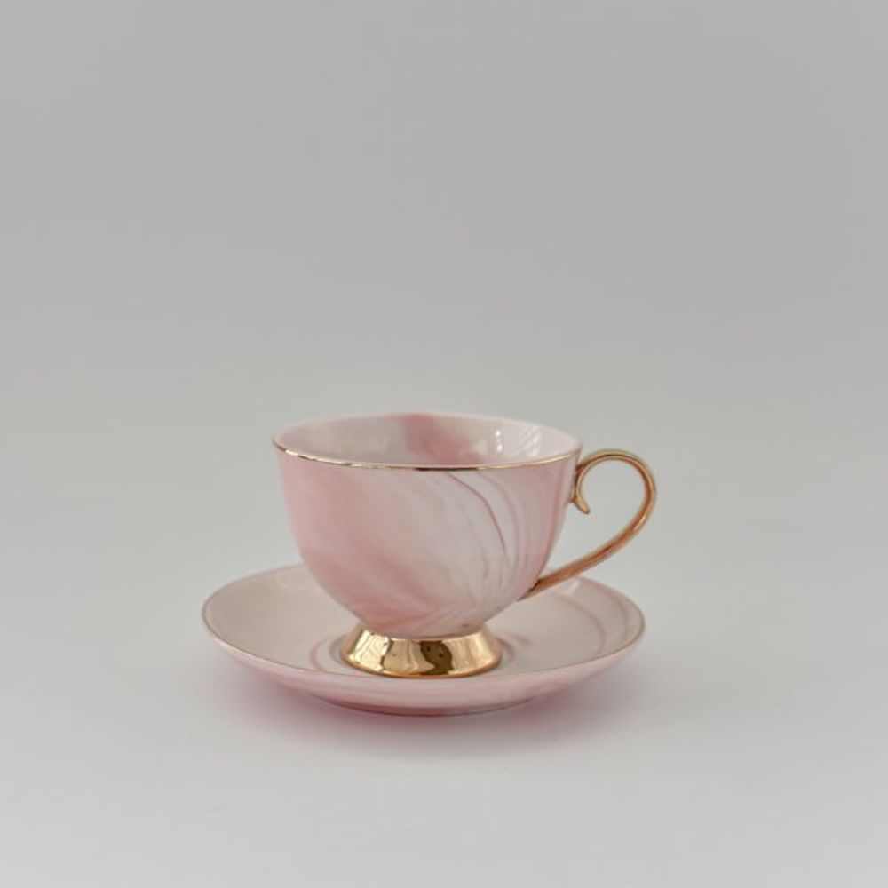 ゴールドラインロイヤルカップ&ソーサー(ピンク)　【結婚式　ギフト　引き出物　食器類】