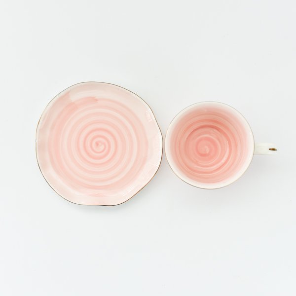 ペールカラーカップ&ソーサー(ピンク)　【結婚式　ギフト　引き出物　食器類】