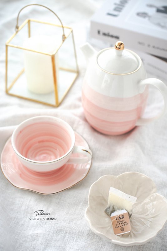 ペールカラーカップ&ソーサー(ピンク)　【結婚式　ギフト　引き出物　食器類】