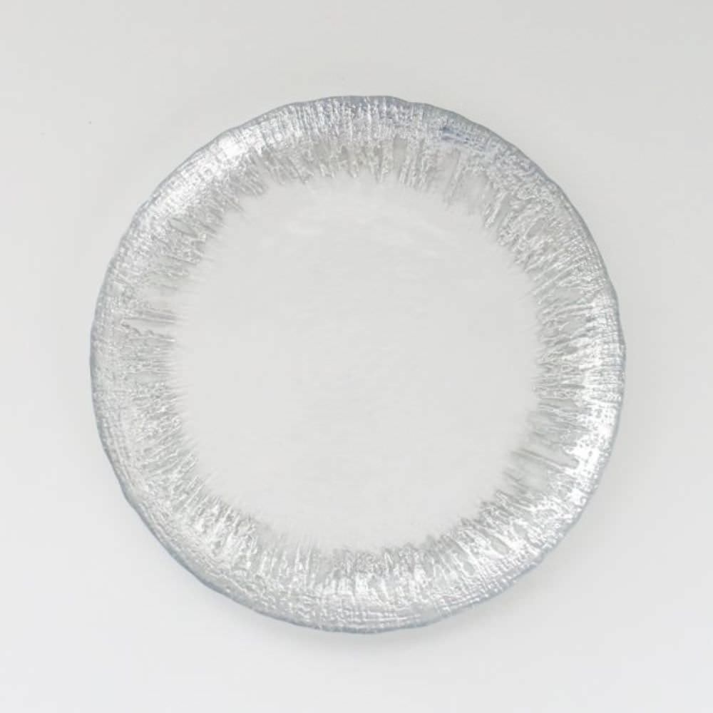 フラッシュガラスプレート(シルバー)　【結婚式　ギフト　引き出物　食器類】