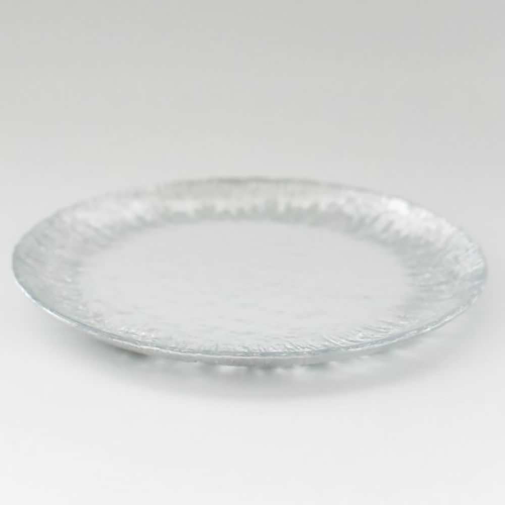 フラッシュガラスプレート(シルバー)　【結婚式　ギフト　引き出物　食器類】