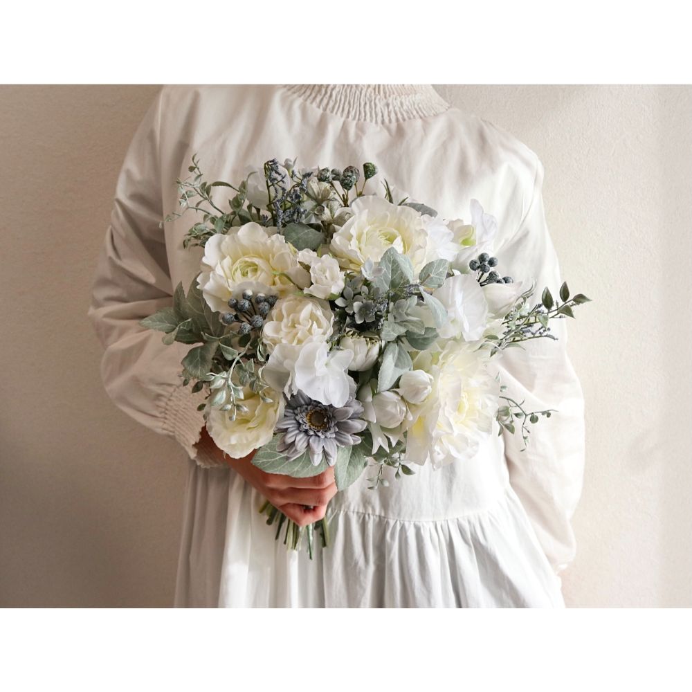 造花】Rental Bouquet :Chateau Blanc 【結婚式 フラワー 造花 ブーケ 