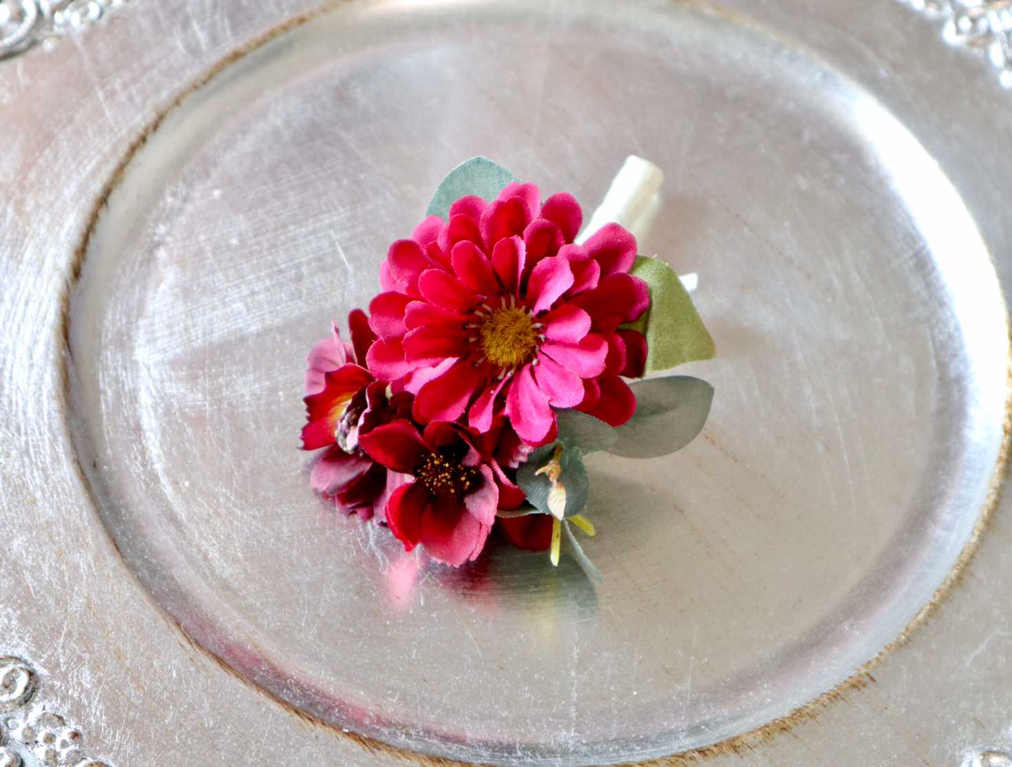 【造花】Rental Bouquet : Grand Rouge　【結婚式　フラワー　造花　ブーケ　ブートニア　レンタル】