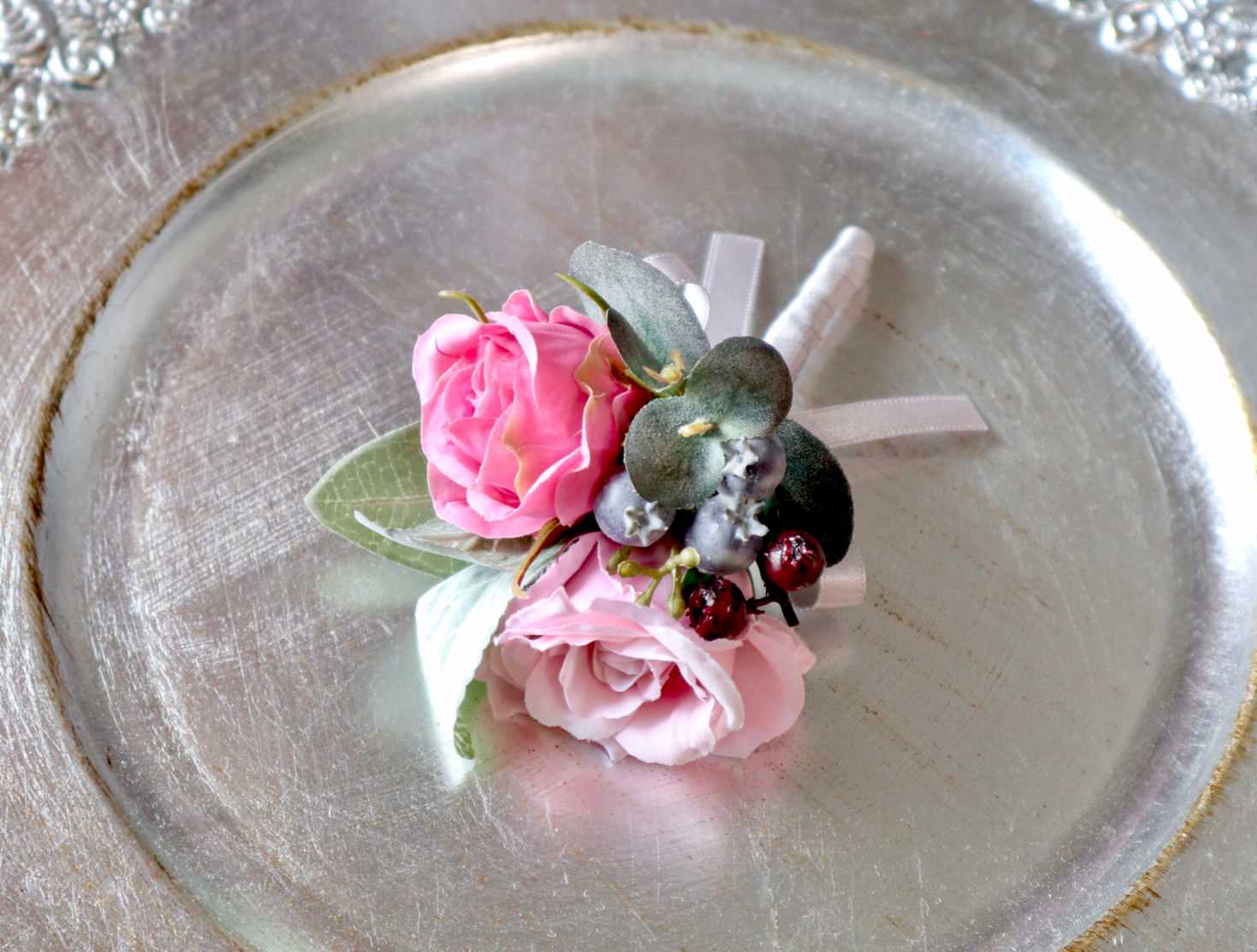 【造花】Rental Bouquet : Paris Pink　【結婚式　フラワー　造花　ブーケ　ブートニア　レンタル】