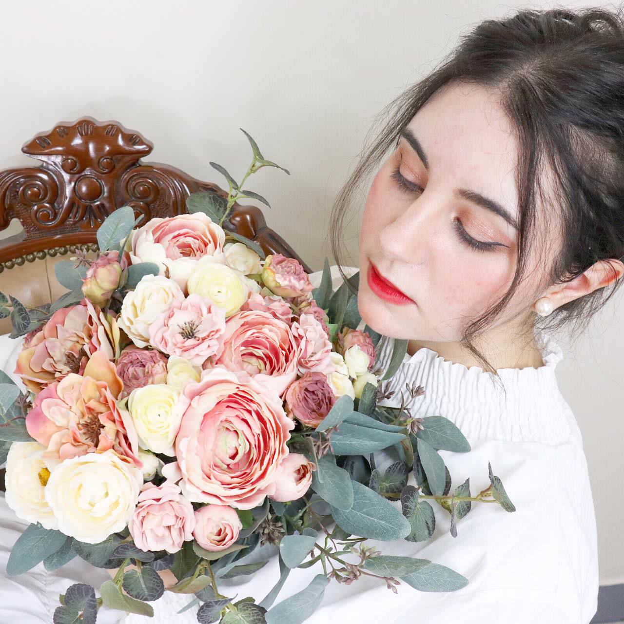 【造花】Rental Bouquet : Versailles　【結婚式　フラワー　造花　ブーケ　ブートニア　レンタル】