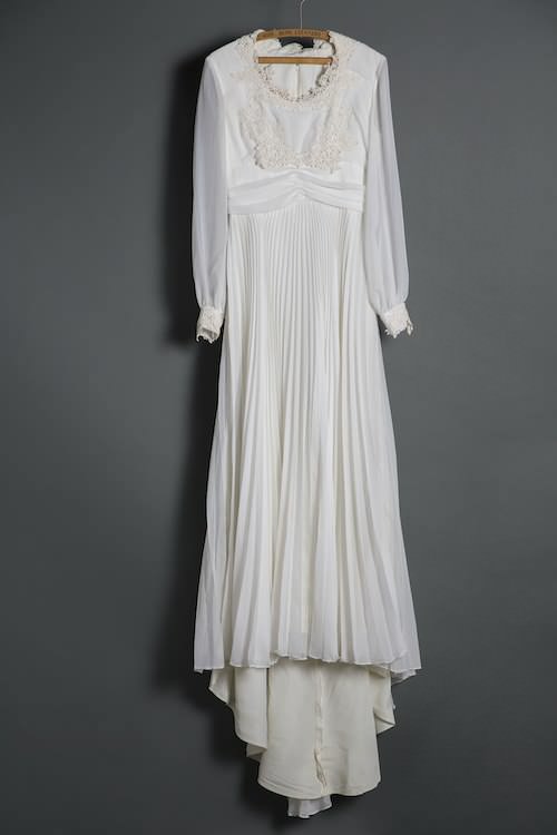 【Vintage Dress】70's フラワープリーツドレス