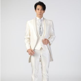 【VR-014 ホワイト】タキシード feliz costume 2493 【結婚式　タキシード　レンタル】
