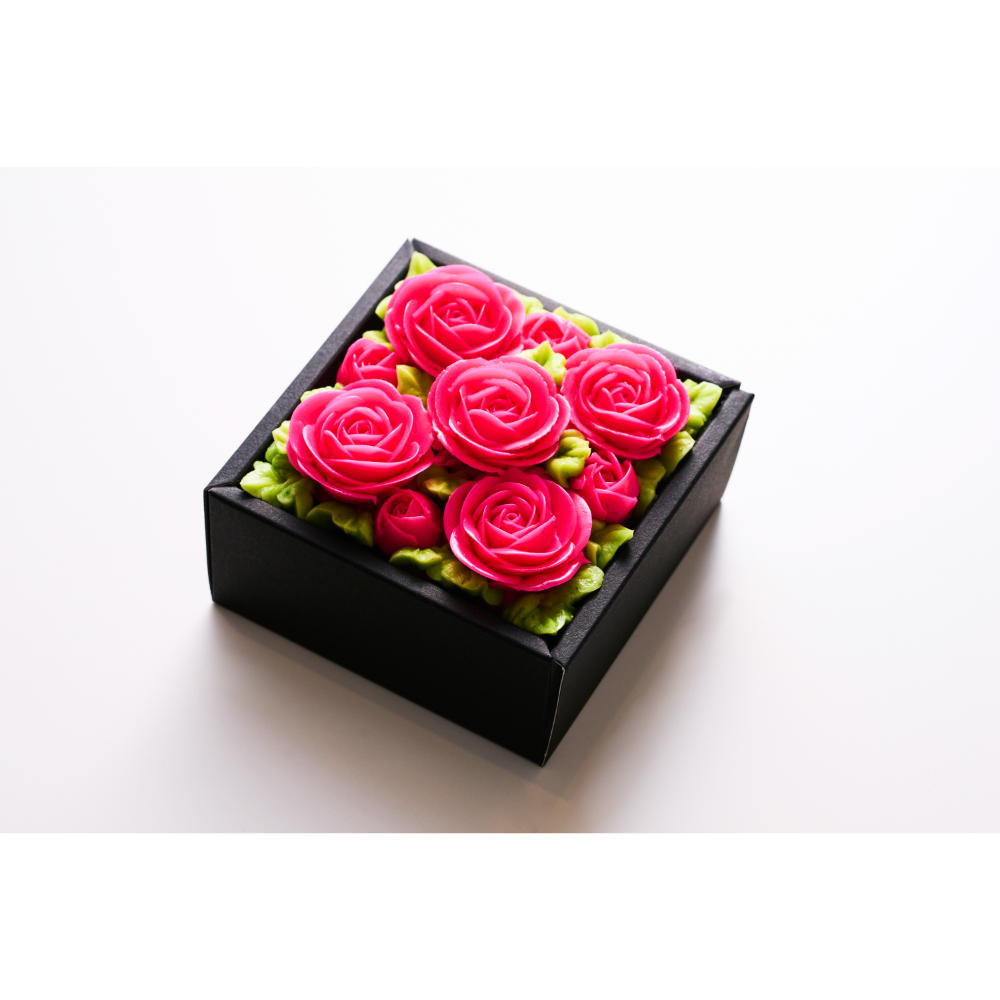 食べられるお花のミニボックスケーキ(Elegant pink)