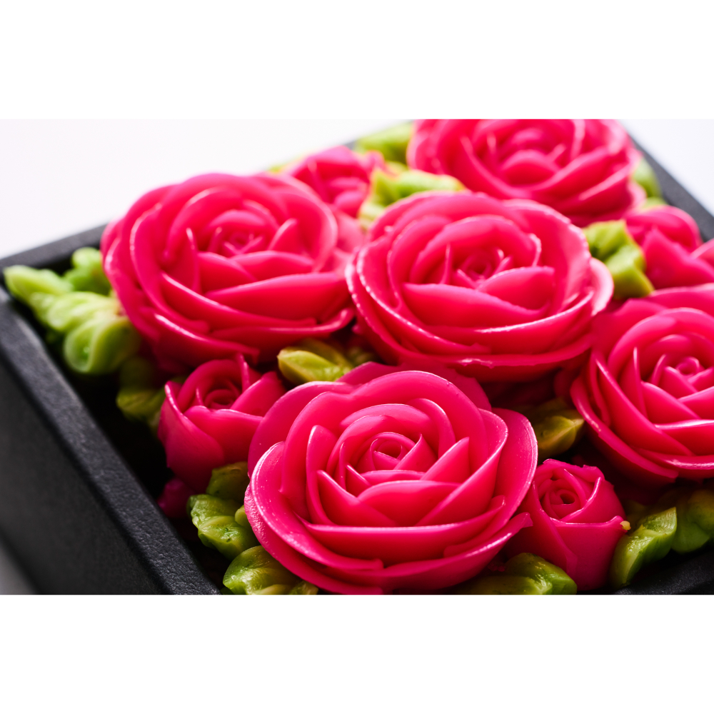 食べられるお花のミニボックスケーキ(Elegant pink)