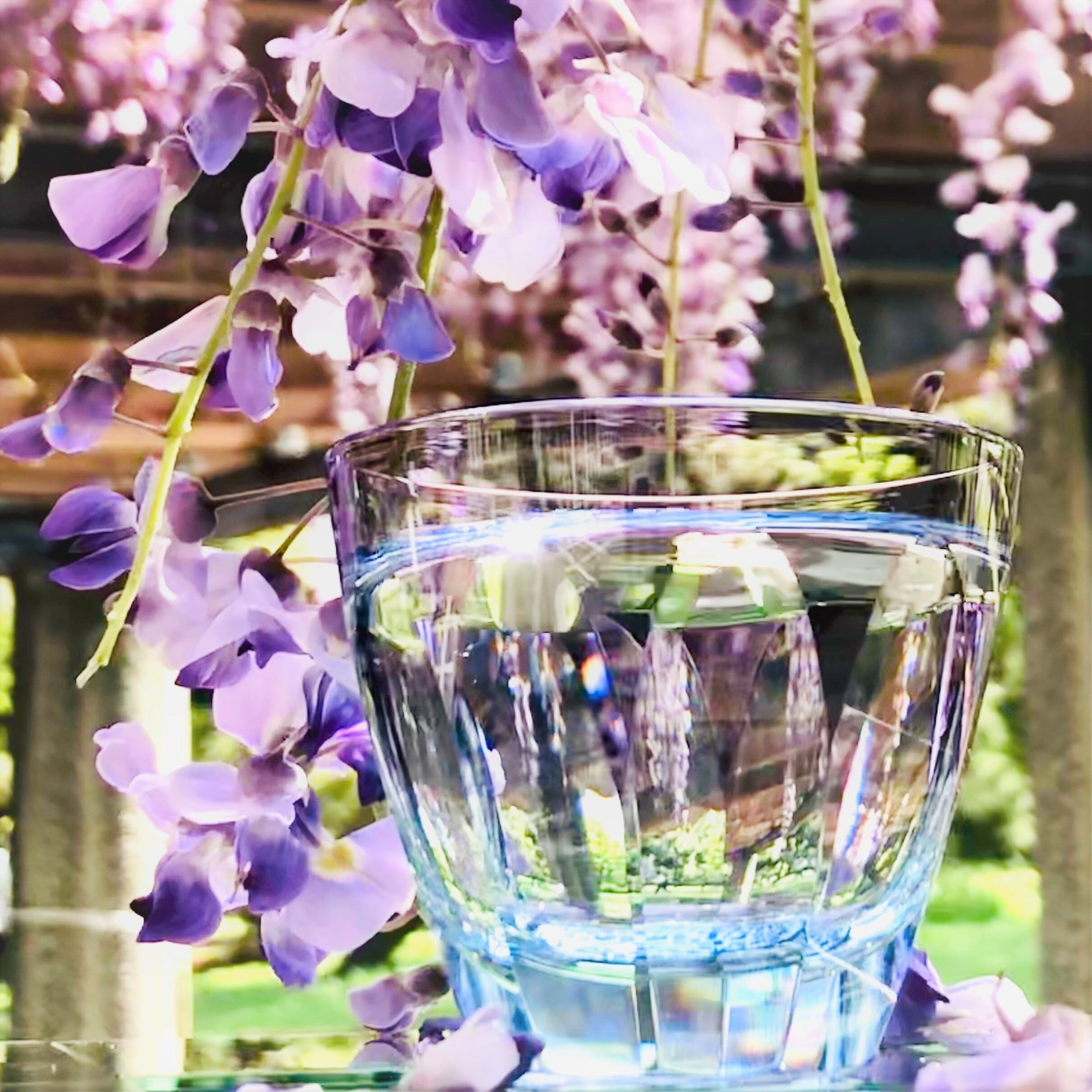 砂切子　藤(金紫×ライトブルー)　【結婚式　ギフト　引き出物　食器類】