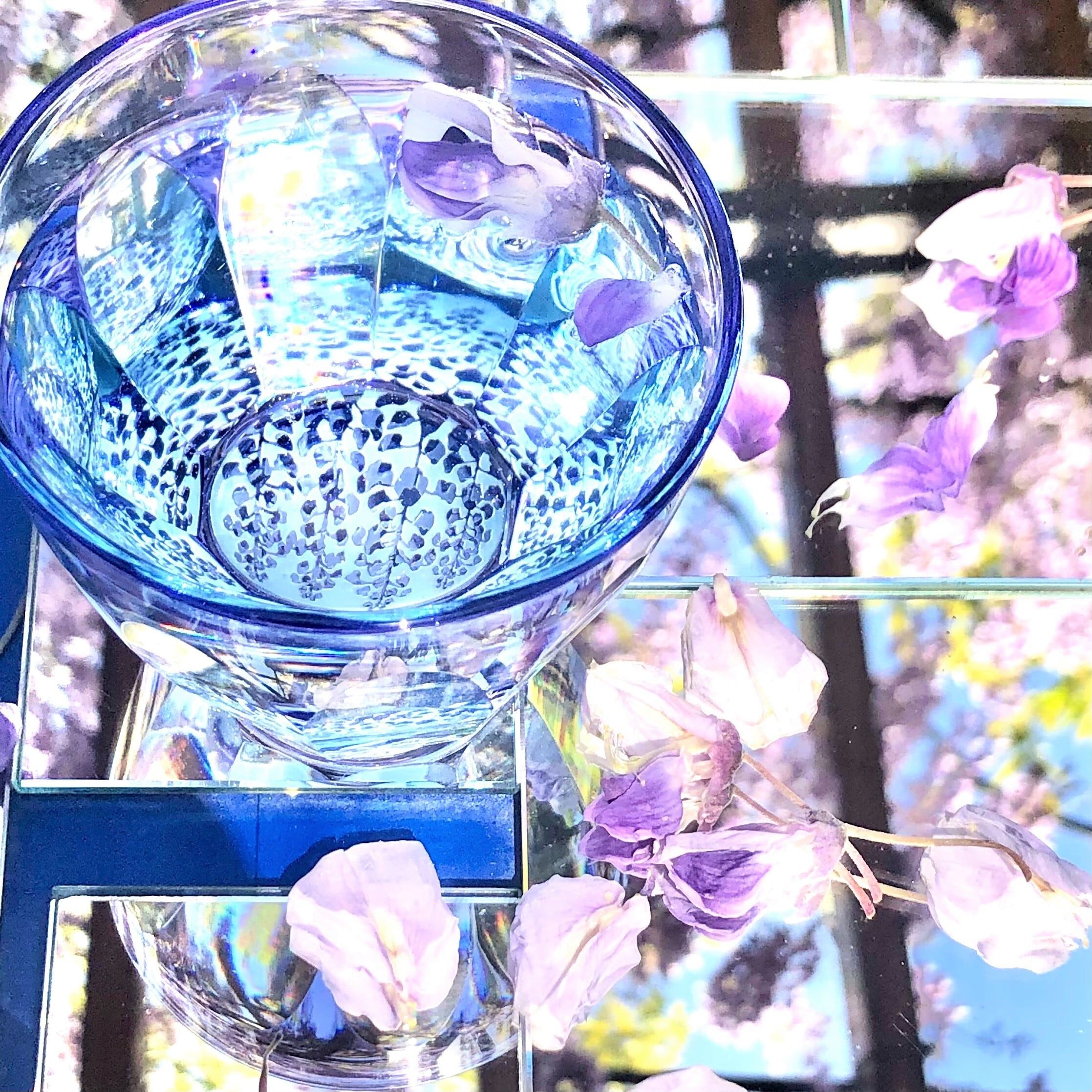 砂切子　藤(金紫×ライトブルー)　【結婚式　ギフト　引き出物　食器類】