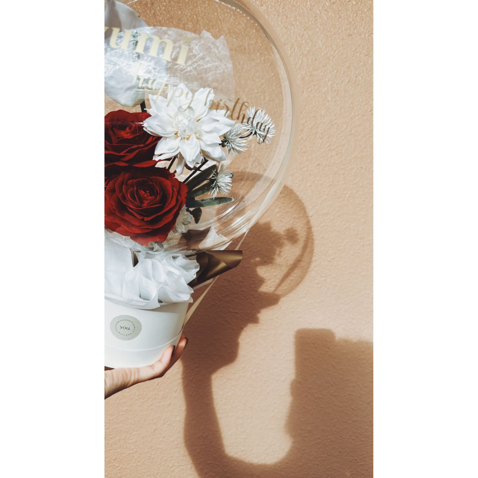 【バルーンギフト】bouquet box(red rose  Mサイズ)　【結婚式　引き出物　ギフト】