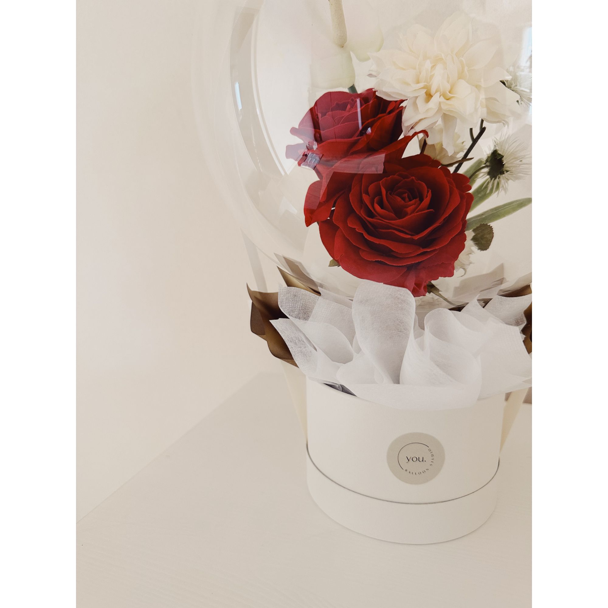 【バルーンギフト】bouquet box(red rose  Mサイズ)　【結婚式　引き出物　ギフト】