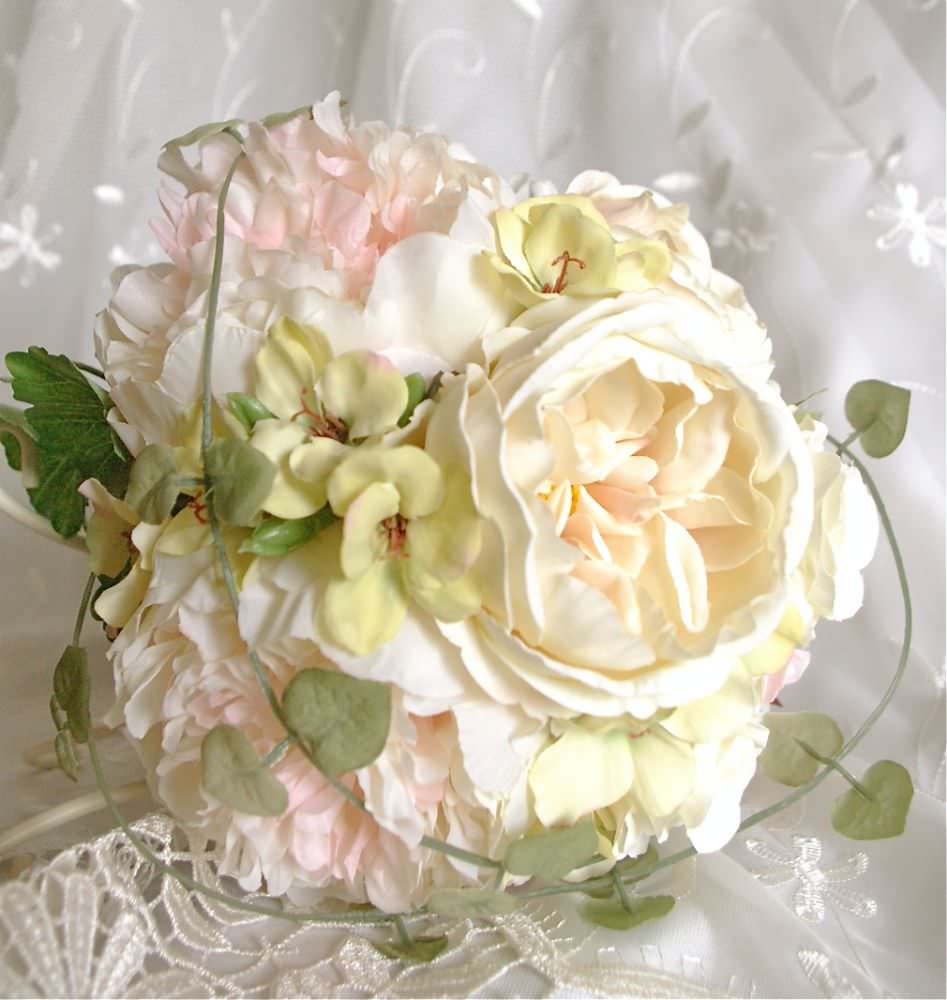 【造花】  オーダーメイド　[クラッチブーケセット]　【結婚式　フラワー　造花　ブーケ　ブートニア　オーダーメイド】