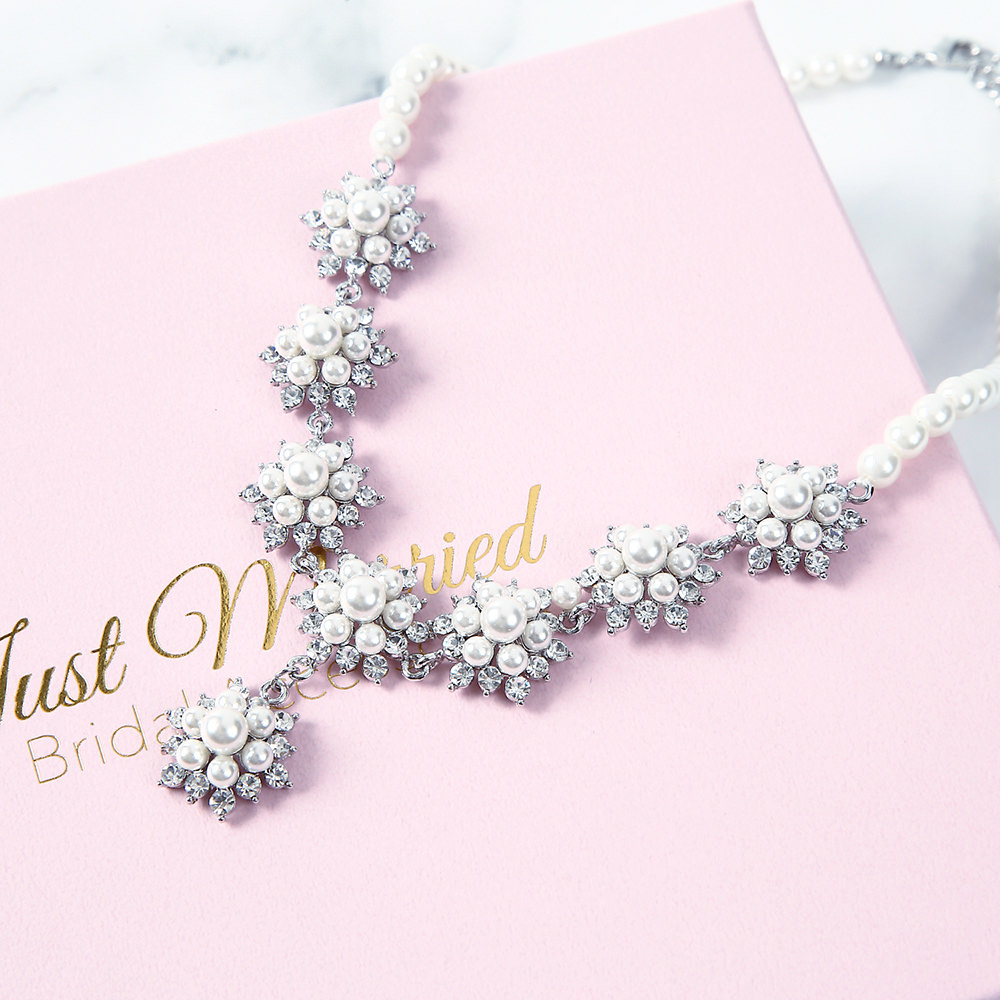 【ネックレス】pearl motifネックレス/ブライダルアクセサリー 【結婚式　ネックレス】