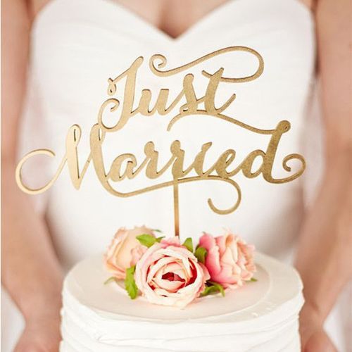 T-4 ケーキトッパー《Just Married》 木製 | 演出グッズ 