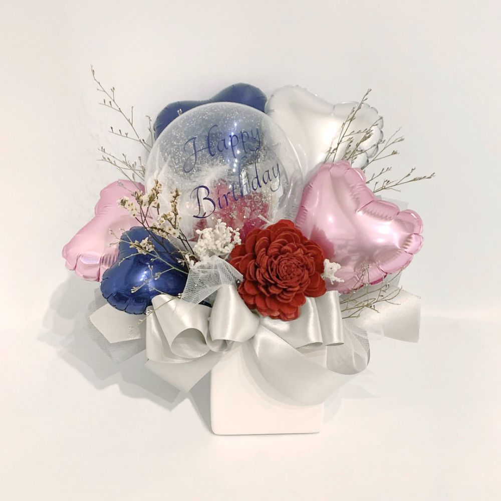 【バルーン装飾】Perfume Arrangement “Navy x Pink”　【結婚式　ウェルカムグッズ　バルーン】