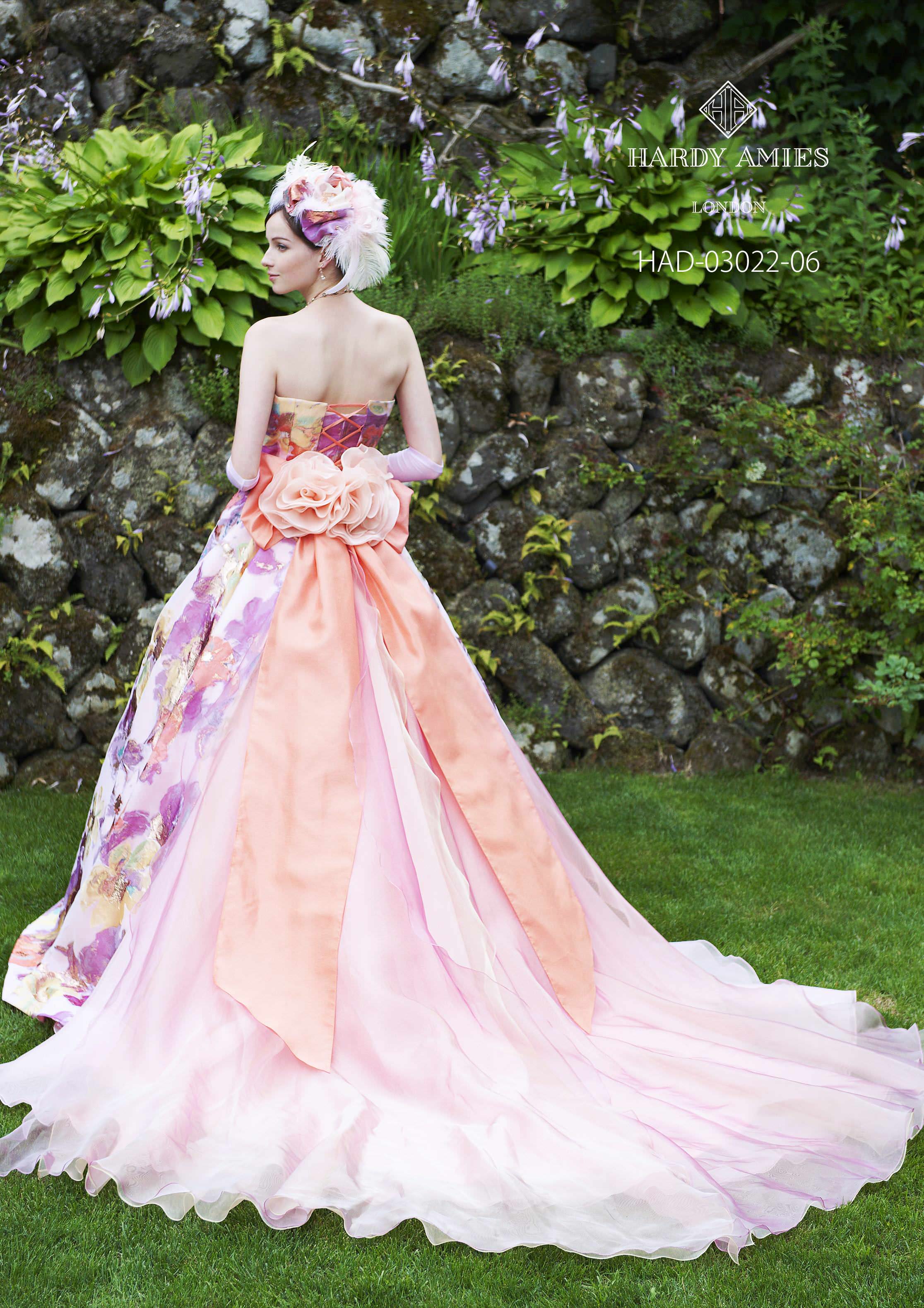 花柄 カラードレス ウェディングドレス - ドレス