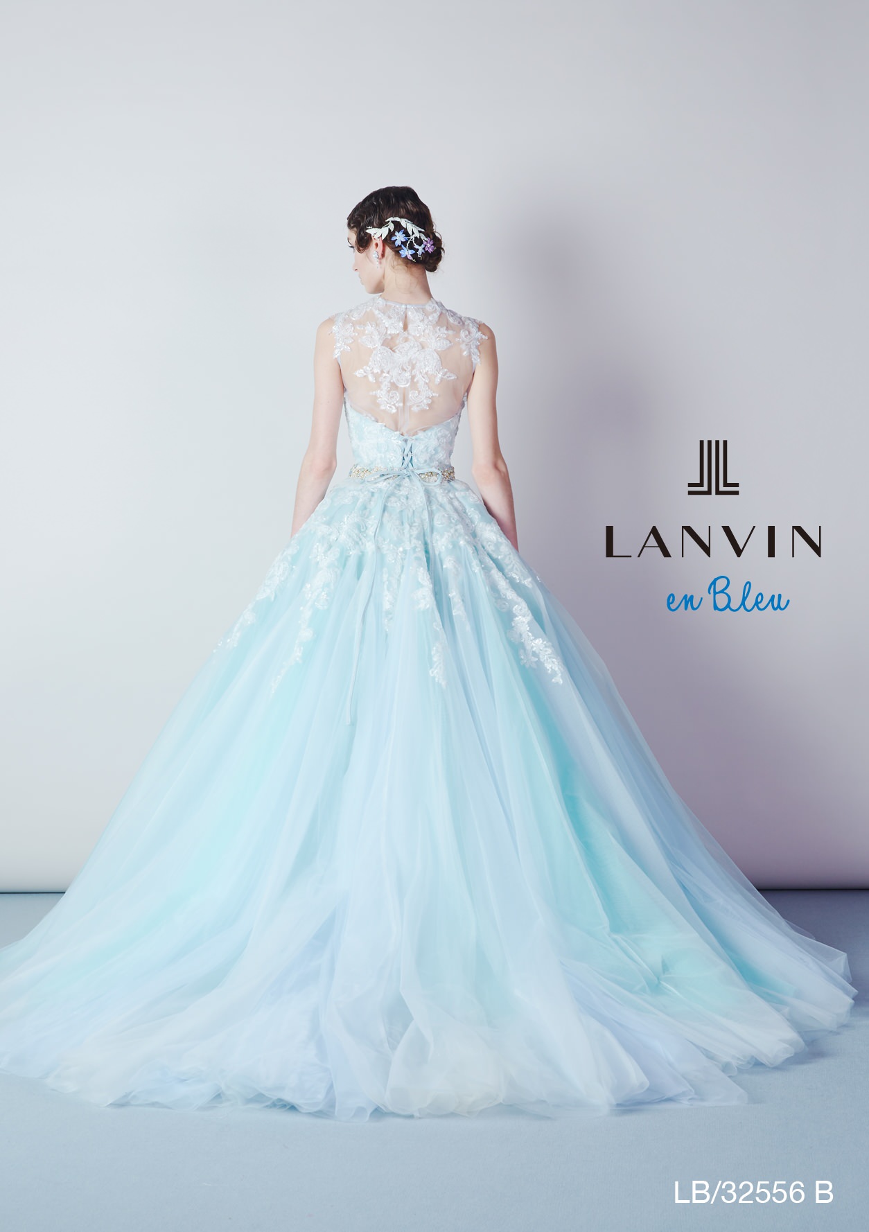 LANVIN en Blueブルーグラデーション LB/32556 【結婚式 カラードレス 