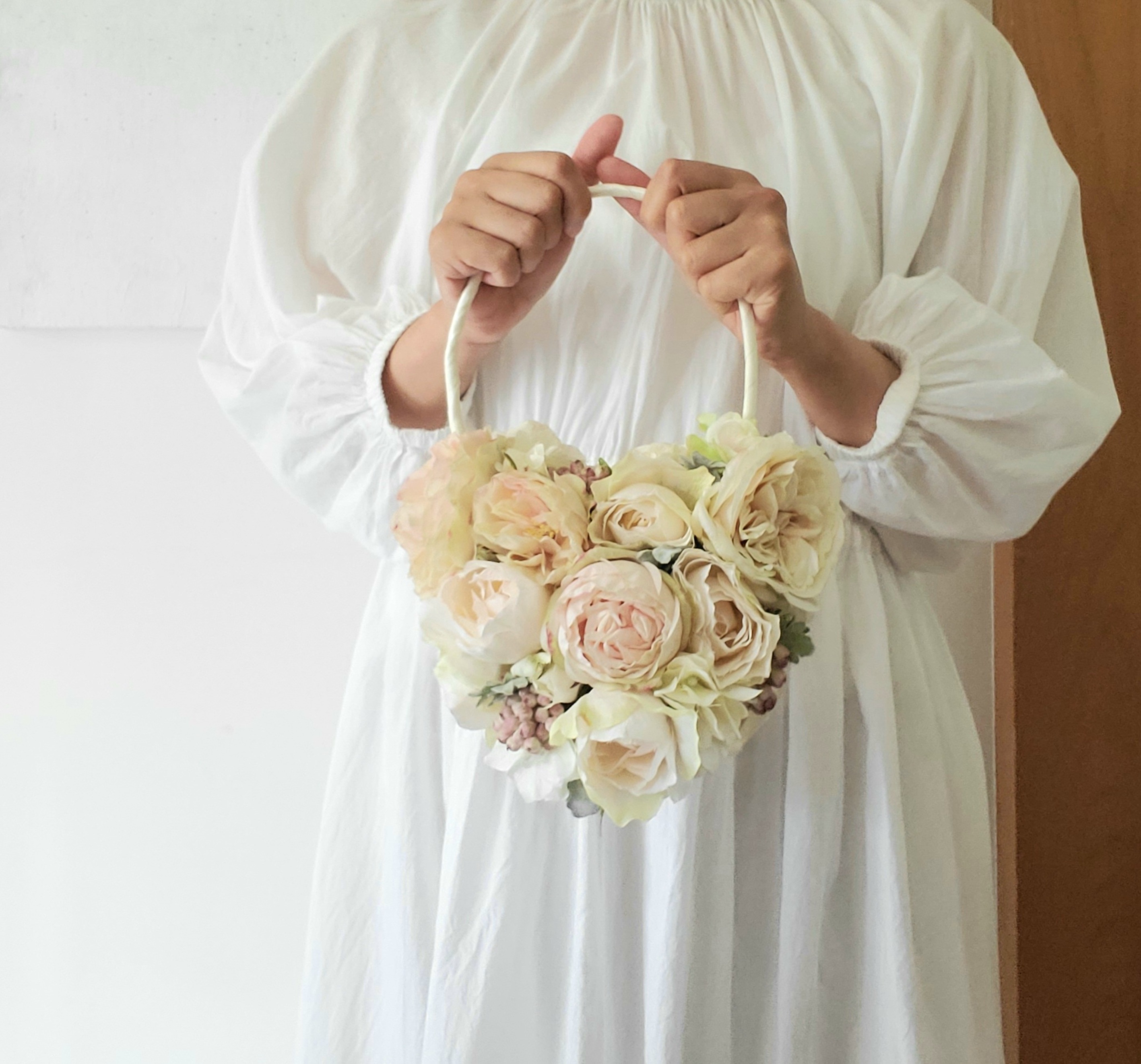 【造花】ハートバック型ブーケ 結婚式・ウェディング