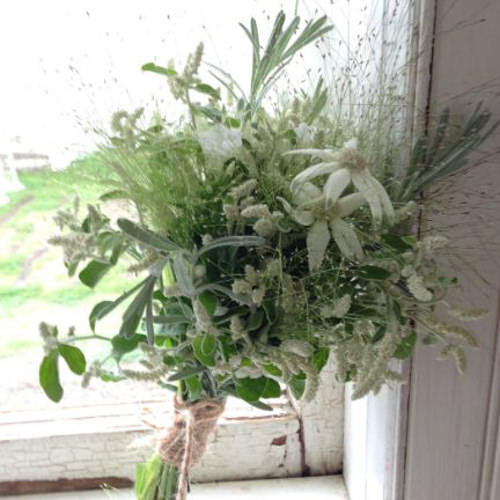 【生花】SIB bouquet natural / white X green　【結婚式　フラワー　生花　ブーケ　ブートニア】