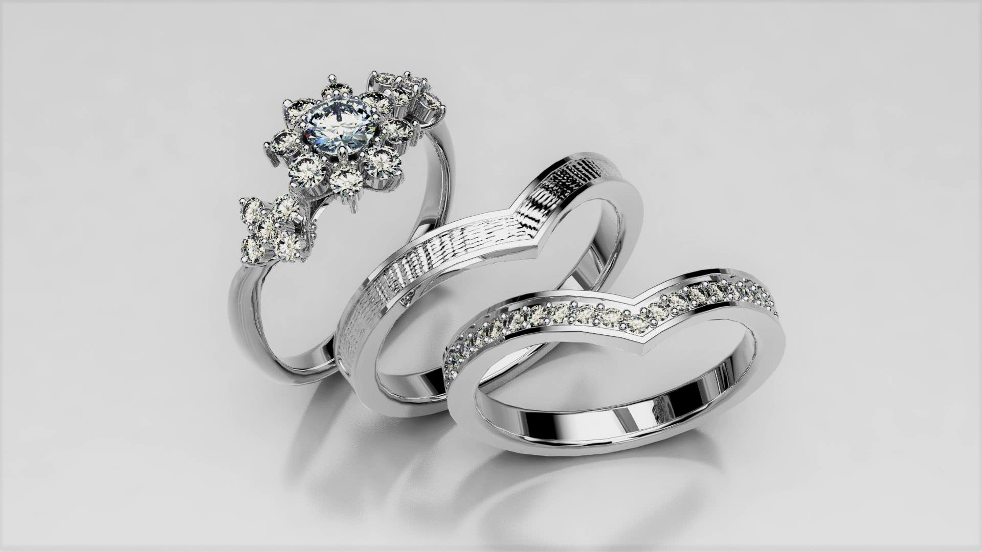 マリッジリング(ブーケ)【ダイヤ有り】　【結婚式　指輪　マリッジリング　オーダーメイド】