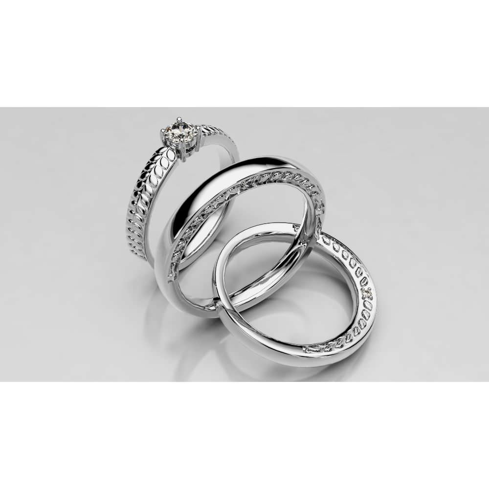 エンゲージ・マリッジ セットリング(ローリエ)　【結婚式　指輪　エンゲージリング　オーダーメイド】