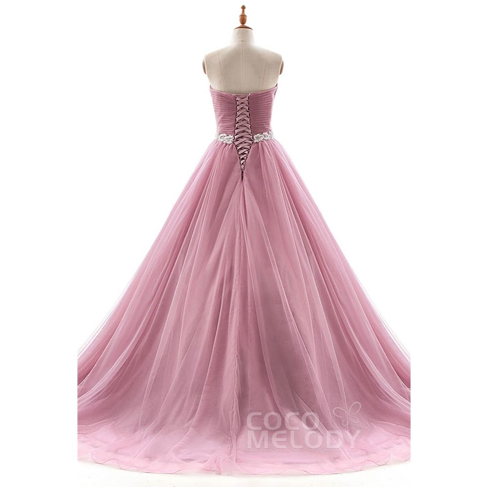 シルバーピンクのカラードレス（ウェデングドレス）