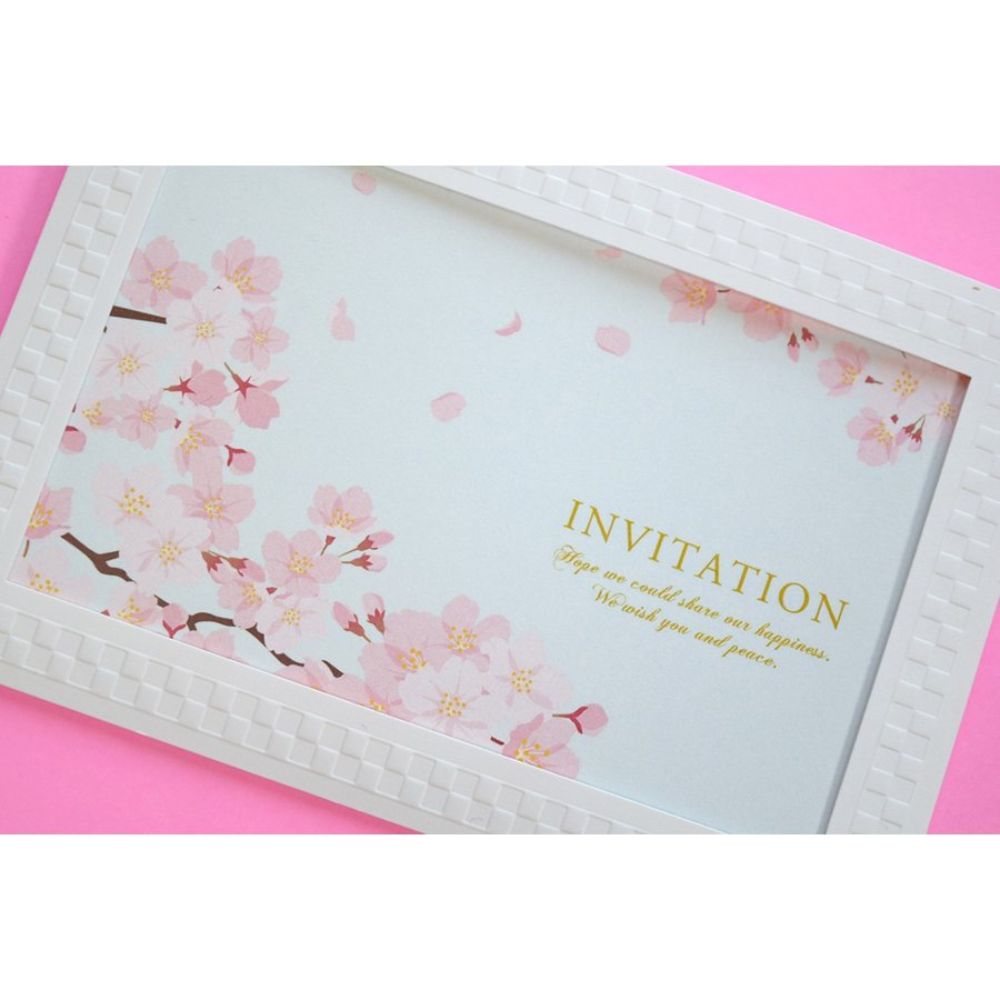 【結婚式　招待状セット】 花桜 ホルダー付 (印刷込み)【結婚式　ペーパー　招待状】