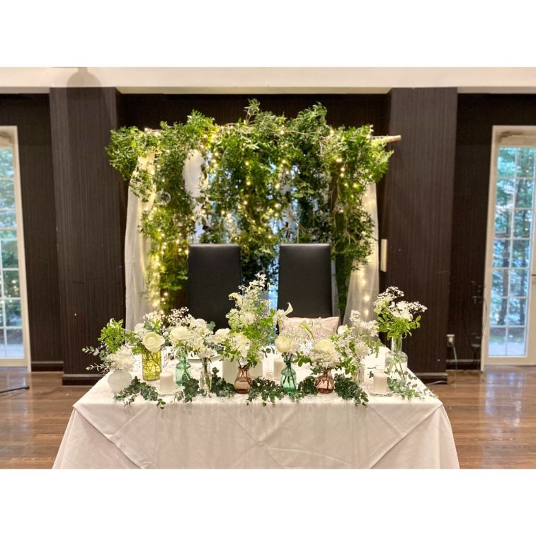 結婚式装花 高砂装花とテーブル装花ブーケ14本 - フラワー/ガーデン