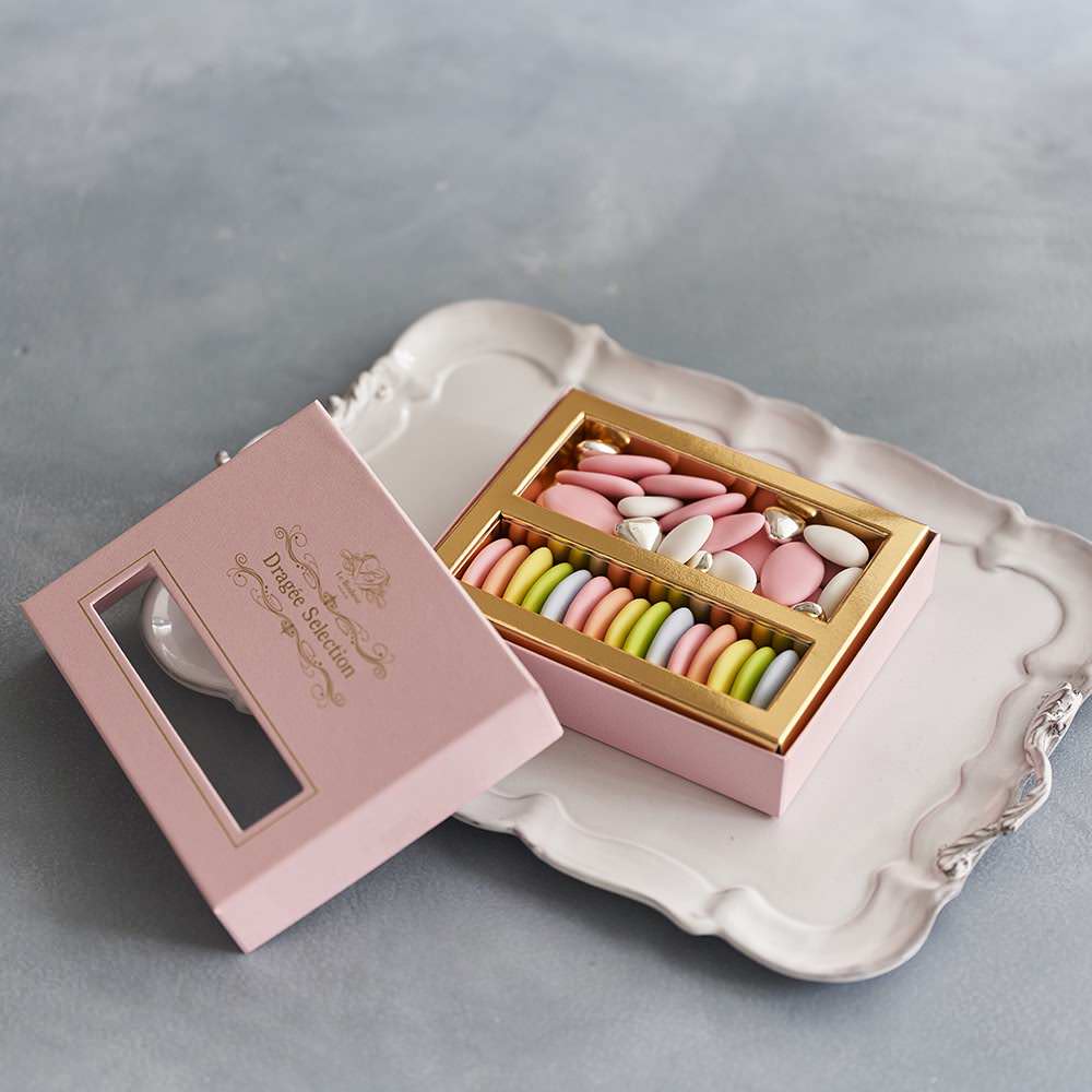 フランス産 ドラジェ アソートボックス(パステルピンク) S-5 【結婚式　ギフト　食品　引き菓子　洋菓子】