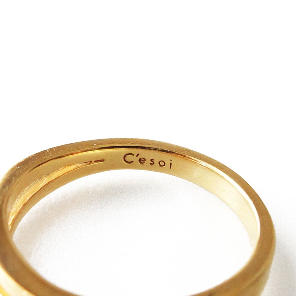 Two Line Gold Ring　【結婚式　指輪　ファッションリング】