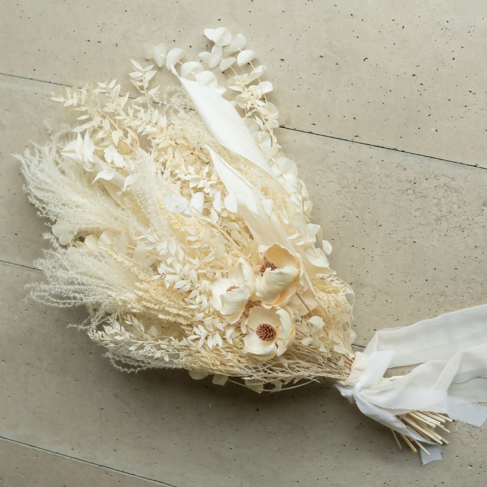 【造花】-Vintage White-　ビンテージホワイト　ドライフラワー　【結婚式　フラワー　造花　ブーケ　ブートニア】