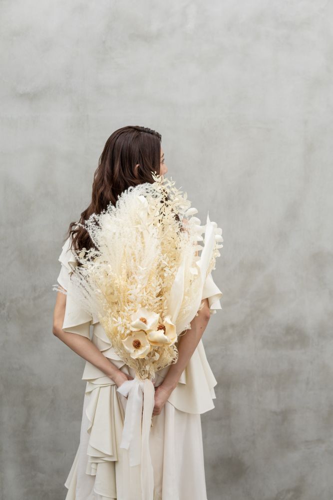 【造花】-Vintage White-　ビンテージホワイト　ドライフラワー　【結婚式　フラワー　造花　ブーケ　ブートニア】
