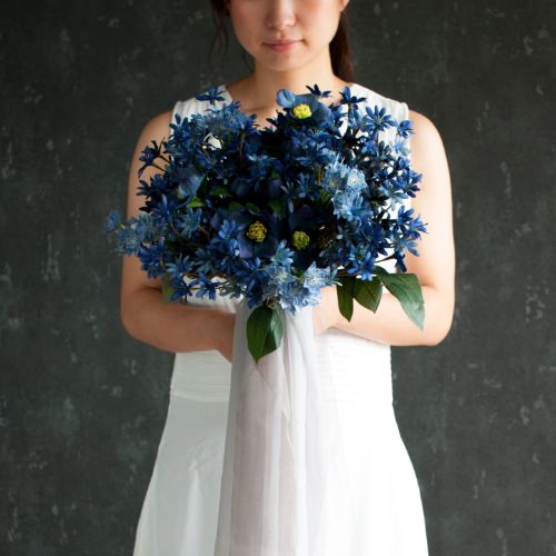 造花】Luxury-Modern カラーとダリア ボルドーカラーブーケ 【結婚式 