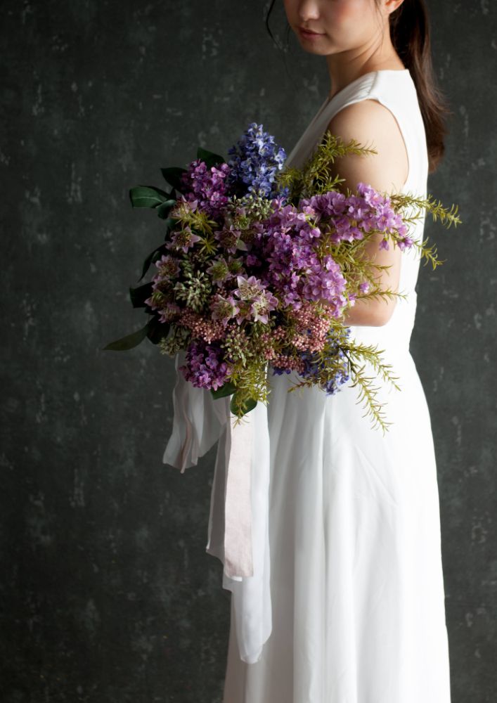 造花】Urban-Rastic 赤紫のライラックブーケ 【結婚式 フラワー 造花